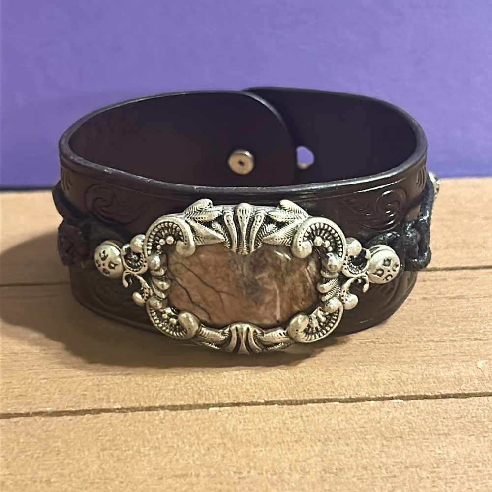 Patricia Nash Lucinda Genuine Rhodonite Cuff